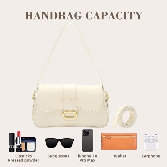 Shoulder Bag PU Leather Classic Clutch Purse Women Trendy Purses Portable - Picture 7 of 7